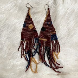 Handwoven glass bead earrings